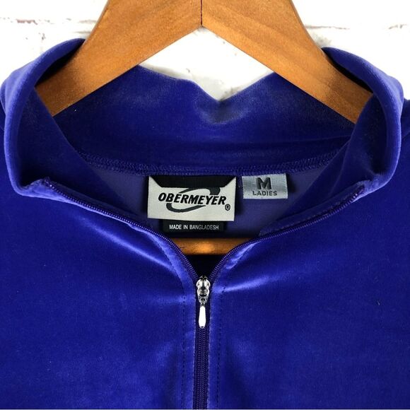 Obermeyer Velour Purple 1/4 Zip Pullover Women's Sz Medium - Picture 2 of 8